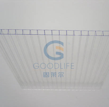 this is a picture showing one sample of transparent polycarbonate hollow sheet