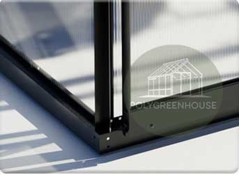 Sturdy galvanized steel base providing strong support and rust resistance for the greenhouse