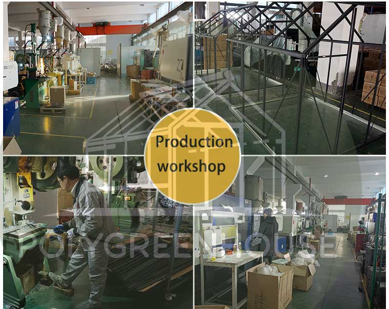 our production workshop for installing greenhouse