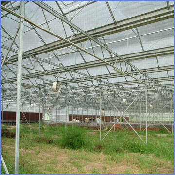 Ceci est une serre montrant une feuille creuse en polycarbonate.