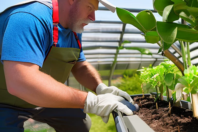 Maintenance of a polycarbonate greenhouse roof vent for optimal air circulation